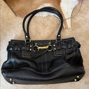 Vintage Coach Soho Leather Satchel Bag Style 10529 Black Pebbled Leather